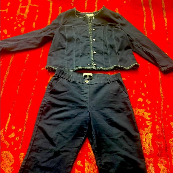 Kasper Women's Navy Pants (Sz 12) & Jacket (Sz XL)Set - Picture 1 of 12